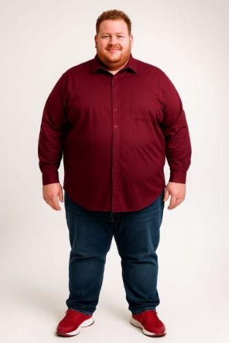 Bordeaux overhemd in 4XL bij Mister Big